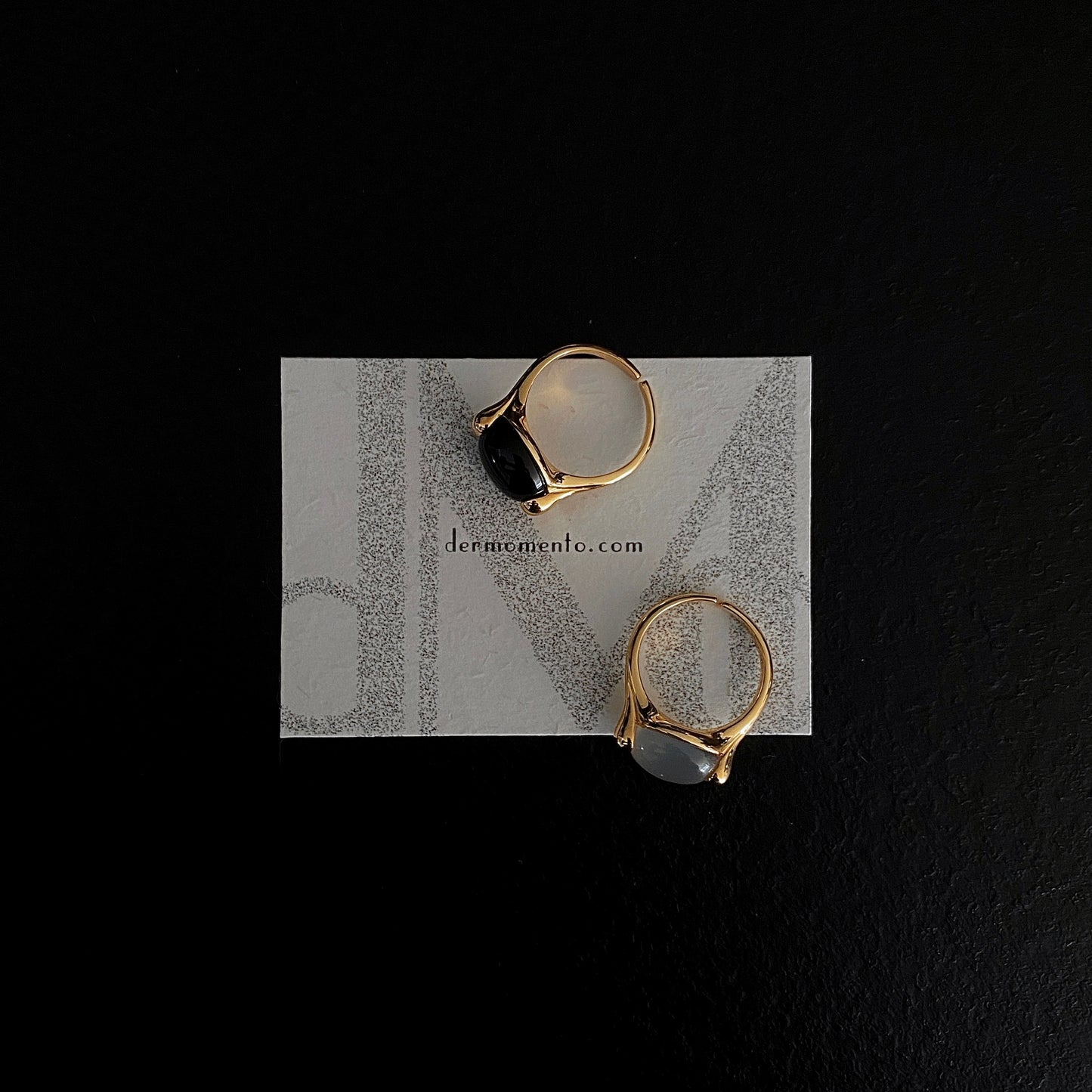 Midnight Gemstone Open Ring