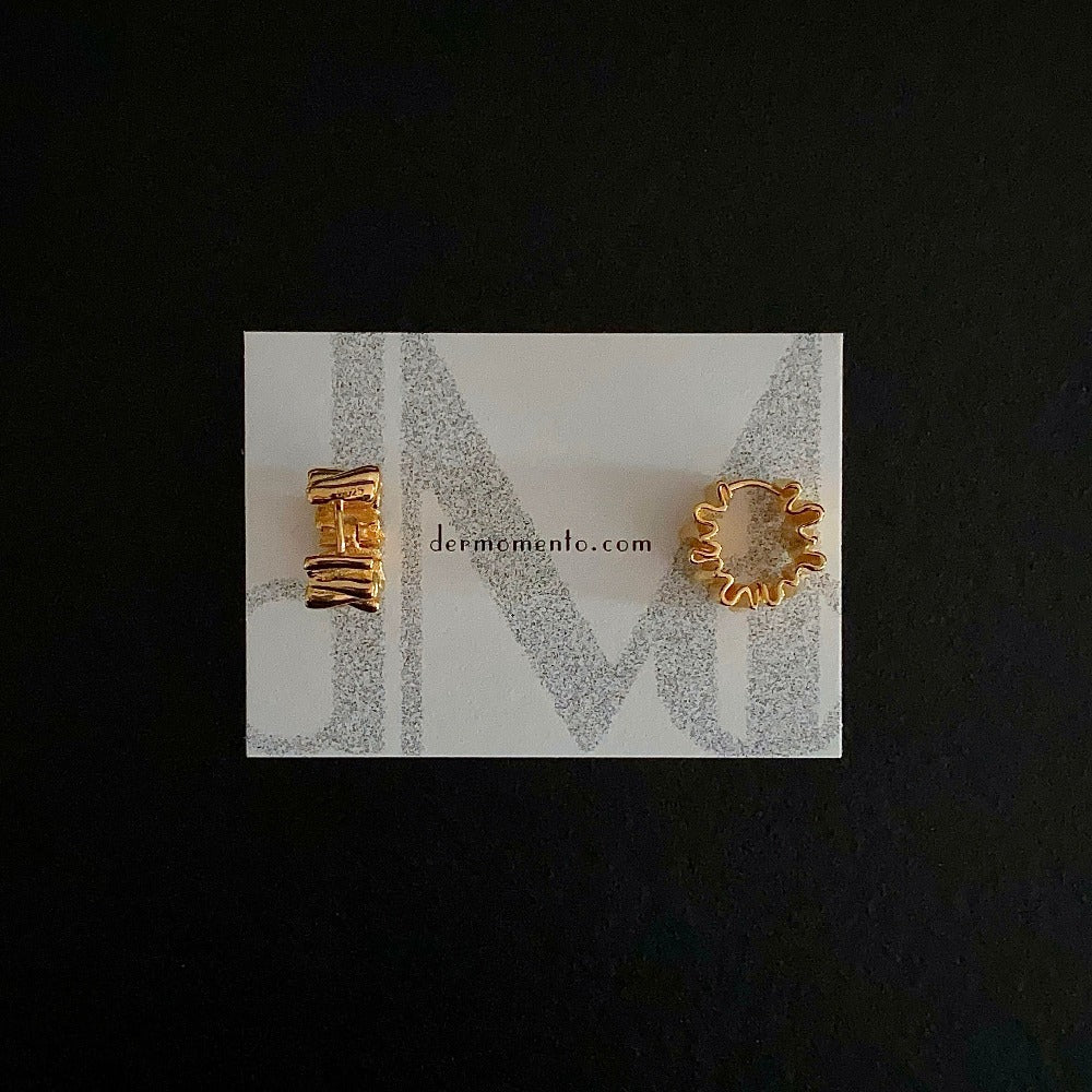 Anastasia Foil Pleat Hoop Earrings | dermomento.com - Crafted from 18-karat gold vermeil silver with a unique design with foil-like pleats.
