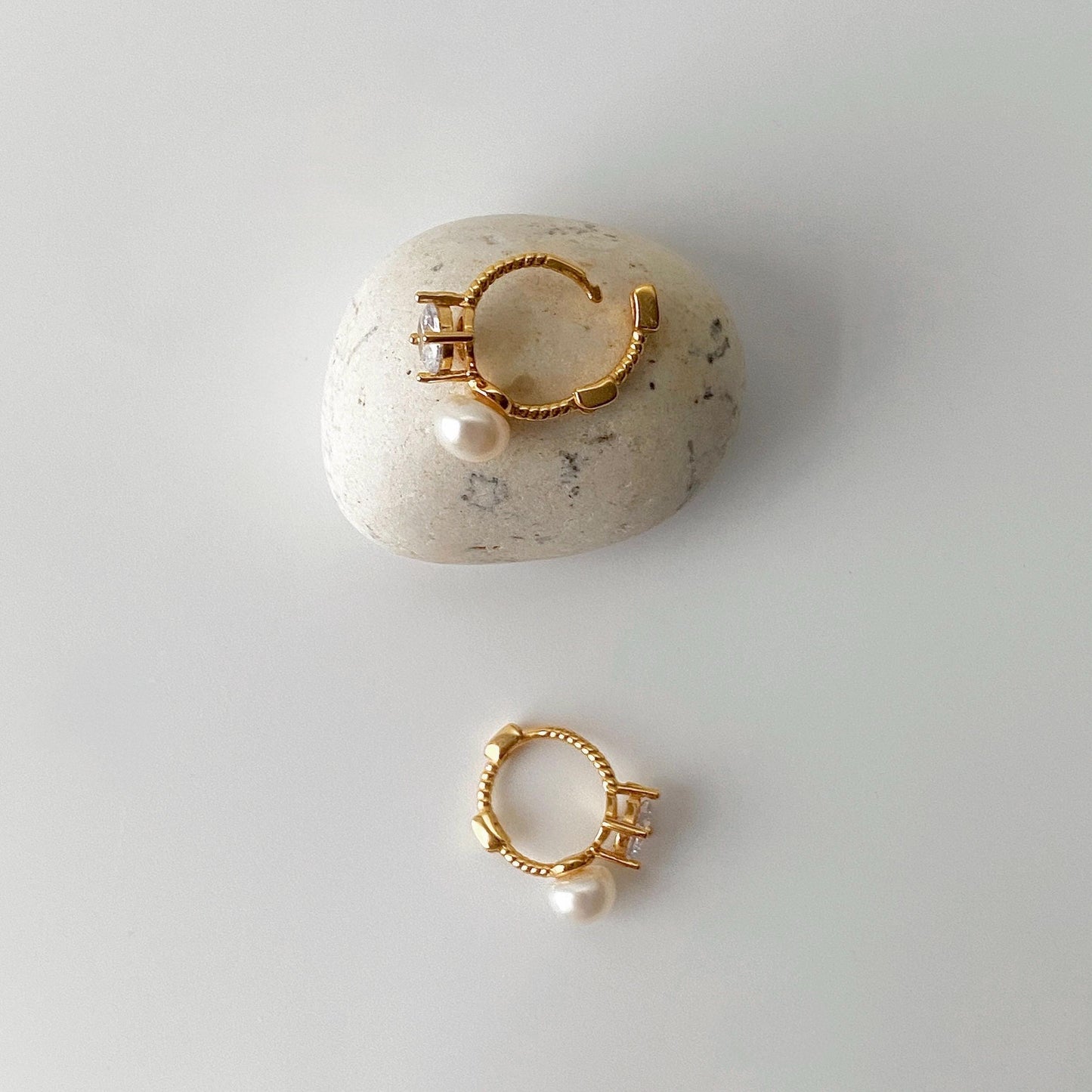 ENJA Pearl Hoop Earrings