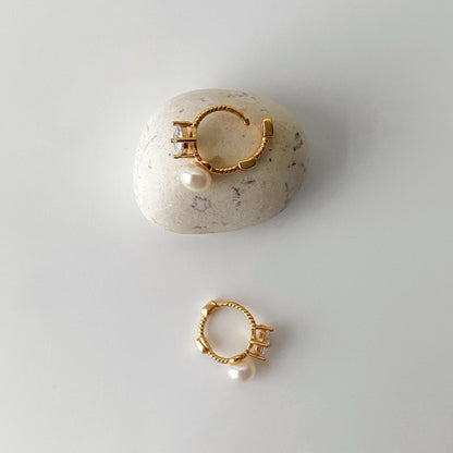 ENJA Pearl Hoop Earrings