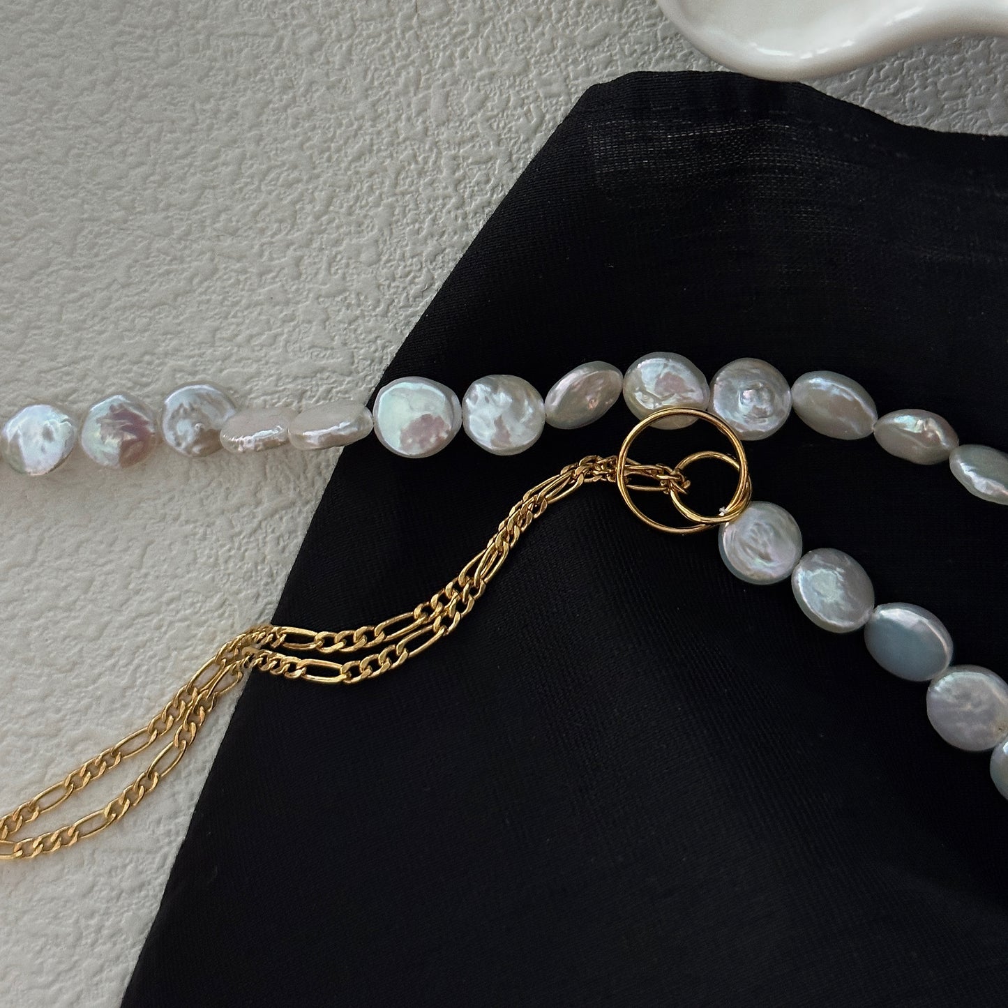 SOFIA Baroque Button Pearl Necklace