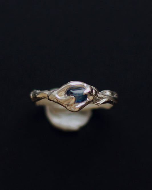 Blue Sapphire Wave Ring II