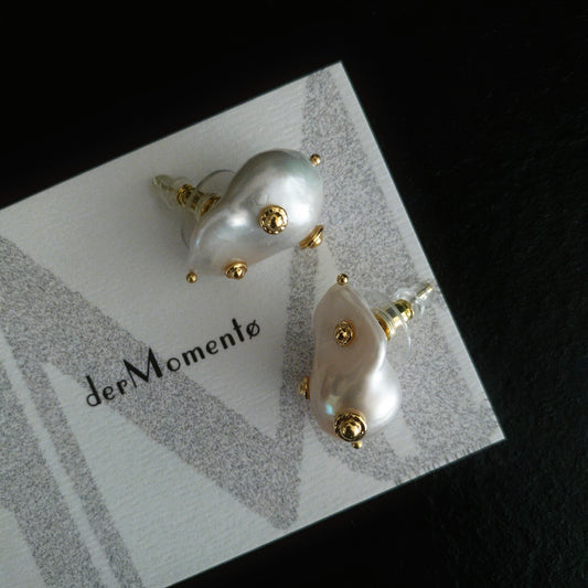 LUCIA Baroque Pearl Stud Earrings