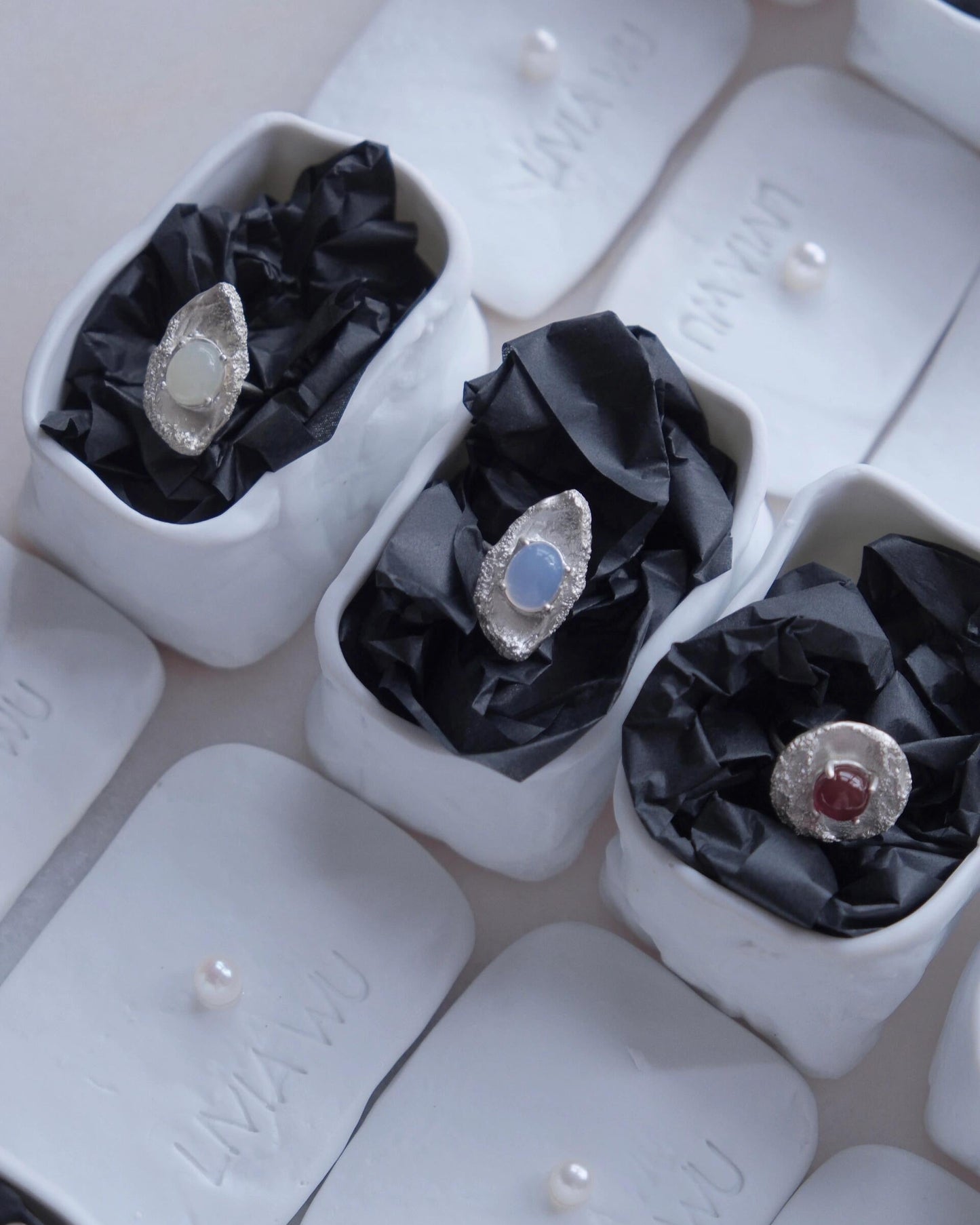 Blue Agate Sterling Silver Ring