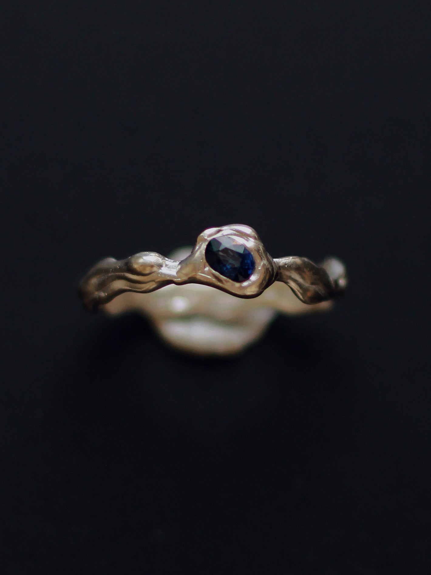 Blue Gem Wave Ring I