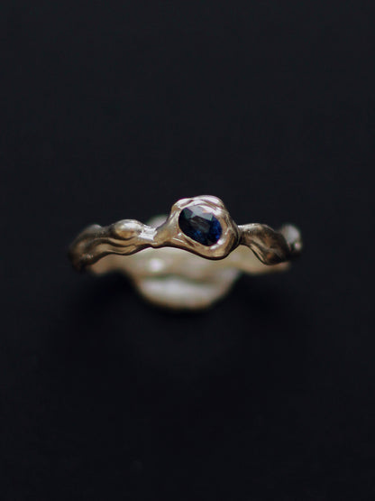 Blue Gem Wave Ring I
