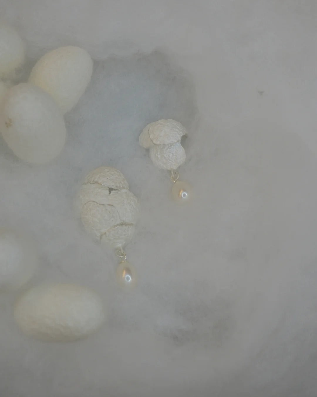Cocoon Charm Pearl Earrings