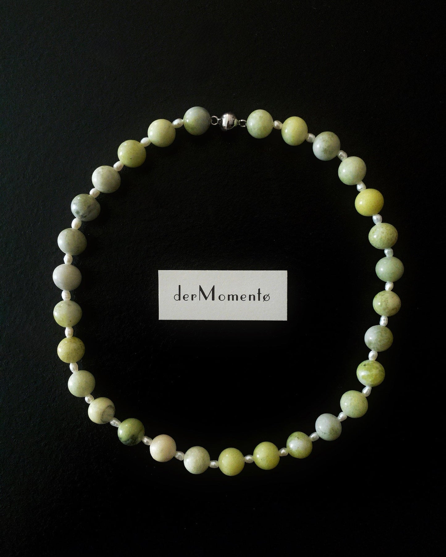 OLIVIA Lemon Jade & Baroque Pearl Necklace