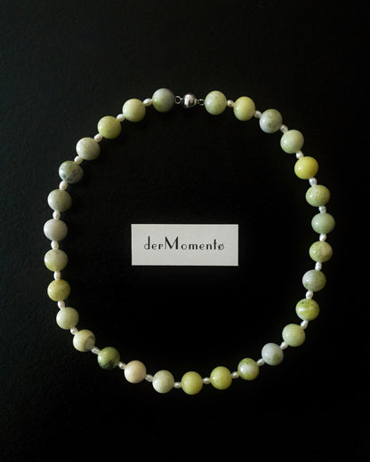 OLIVIA Lemon Jade & Baroque Pearl Necklace