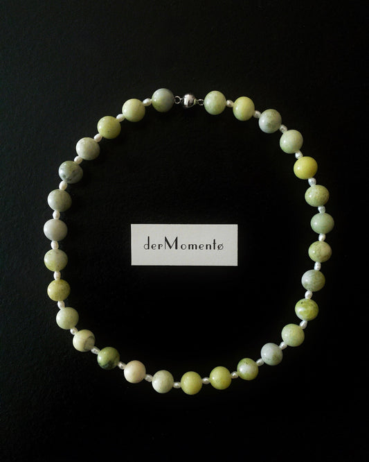 OLIVIA Lemon Jade & Baroque Pearl Necklace