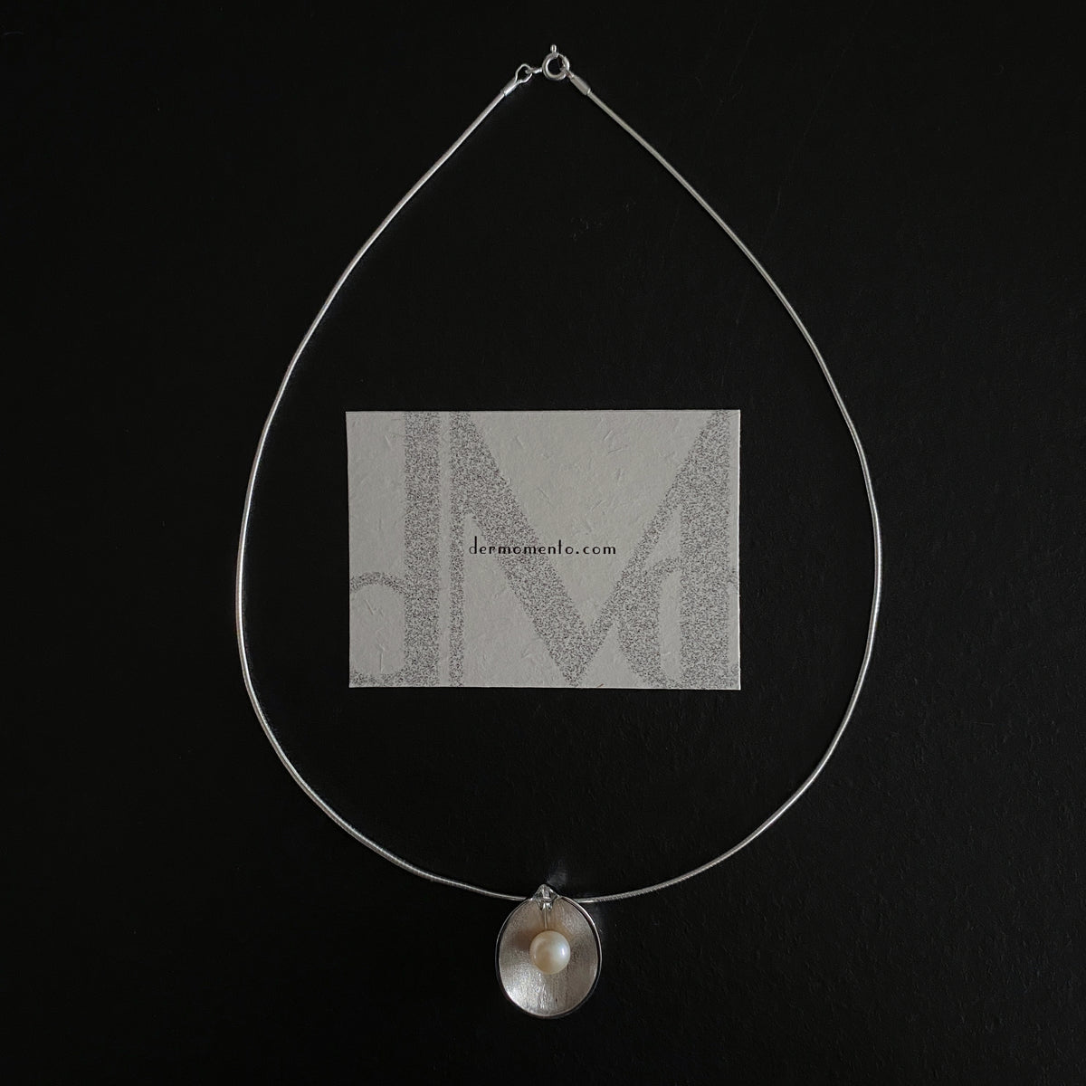 SOFIA sterling silver collar necklace with removable seashell pearl pendant