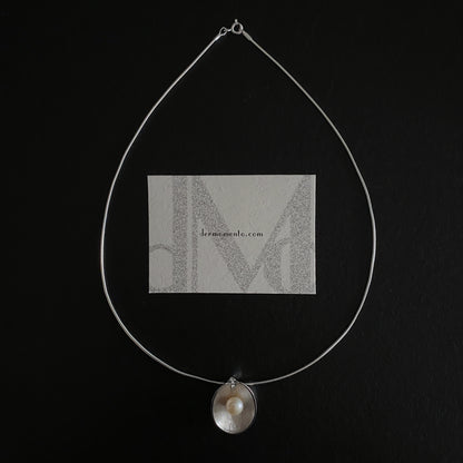 SOFIA sterling silver collar necklace with removable seashell pearl pendant