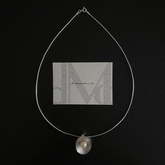 SOFIA sterling silver collar necklace with removable seashell pearl pendant