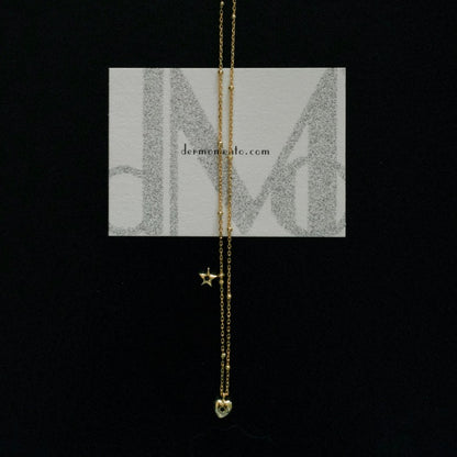 Starry Heart gold vermeil necklace with black zirconia pendant