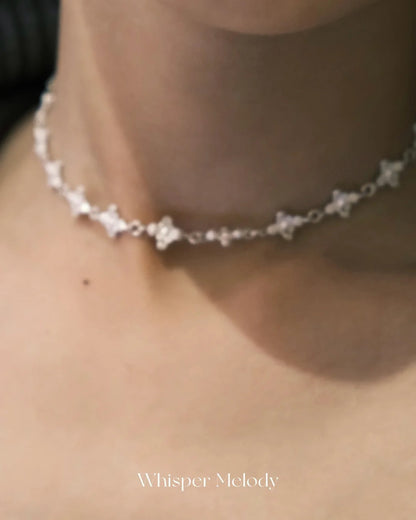 Cross-Petal Choker Necklace