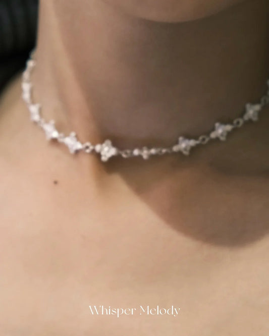 Cross-Petal Choker Necklace