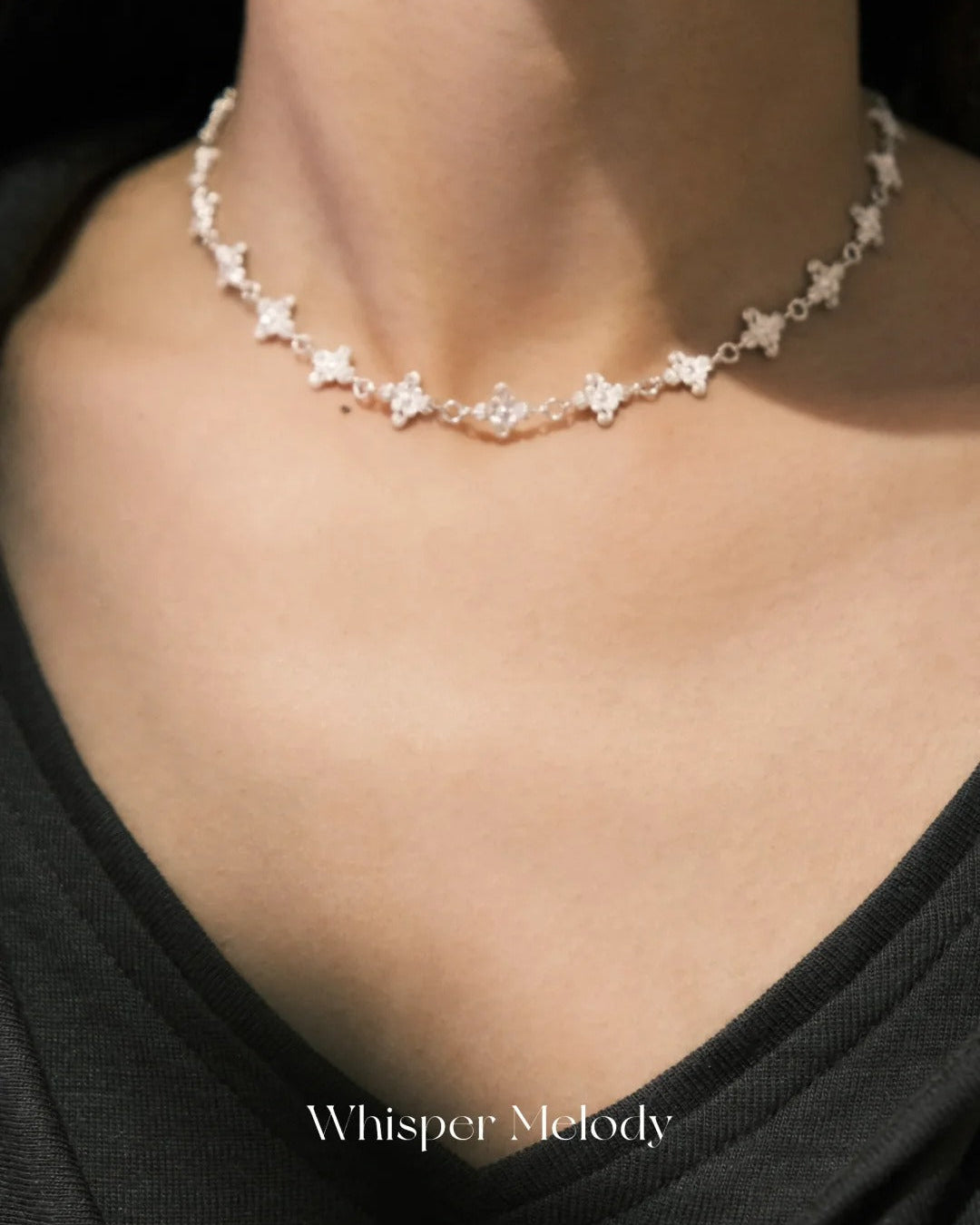 Cross-Petal Choker Necklace
