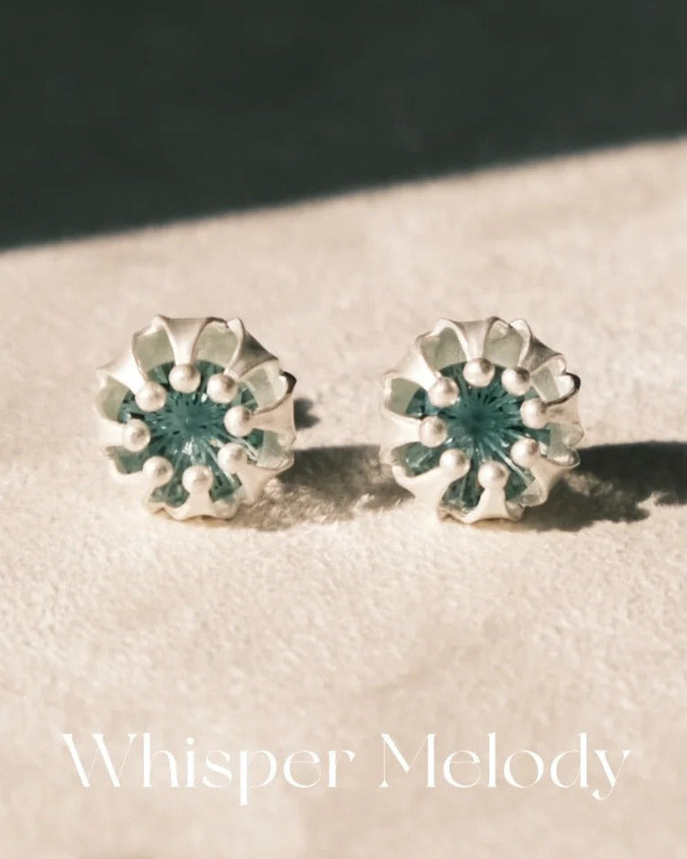 Lantern Green Quartz Stud Earrings
