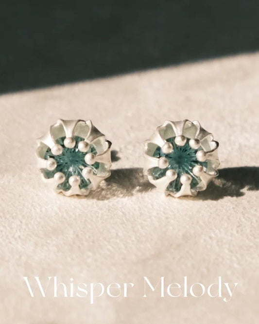Lantern Green Quartz Stud Earrings