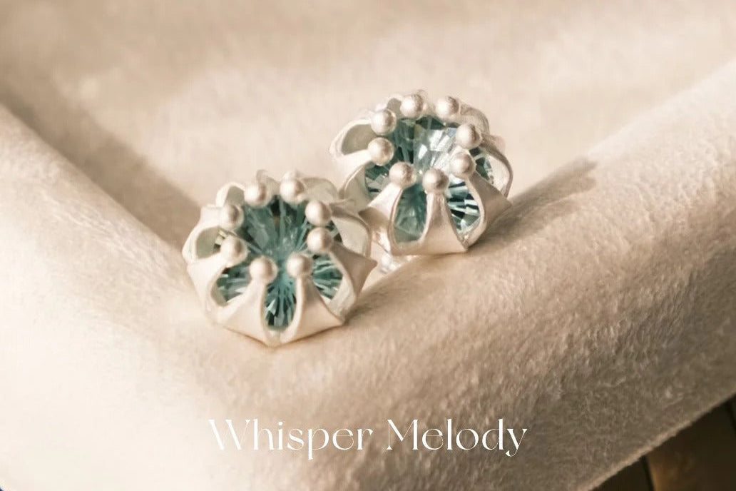 Lantern Green Quartz Stud Earrings