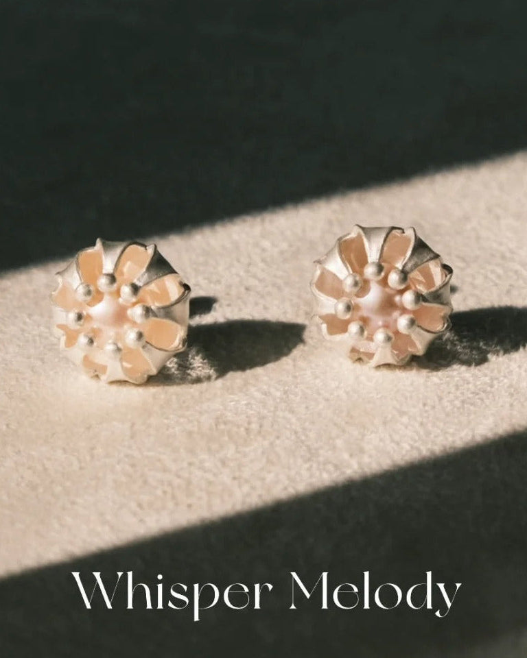 Lantern Pearl Stud Earrings