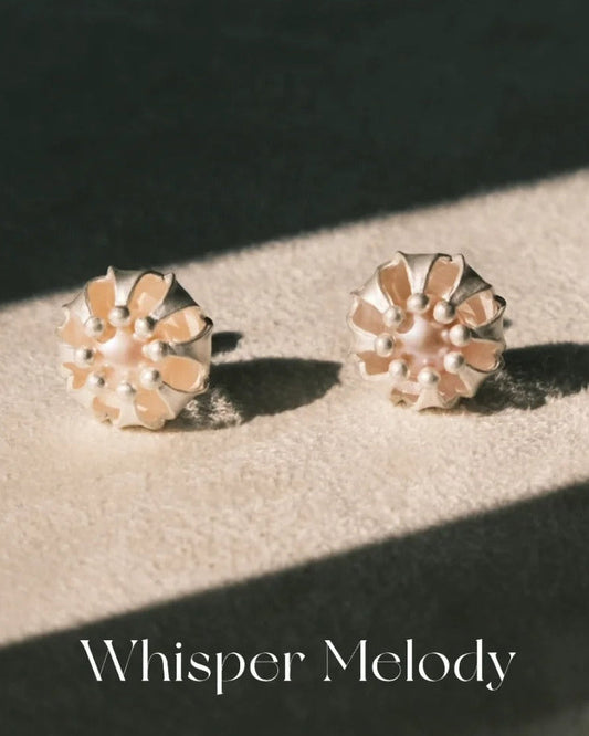 Lantern Pearl Stud Earrings