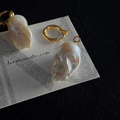 ARIEL detachable pearl earrings with separate gold vermeil hoops and pearl drops