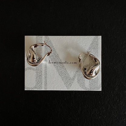 ASTRID asymmetrical sterling silver curve hoop earrings