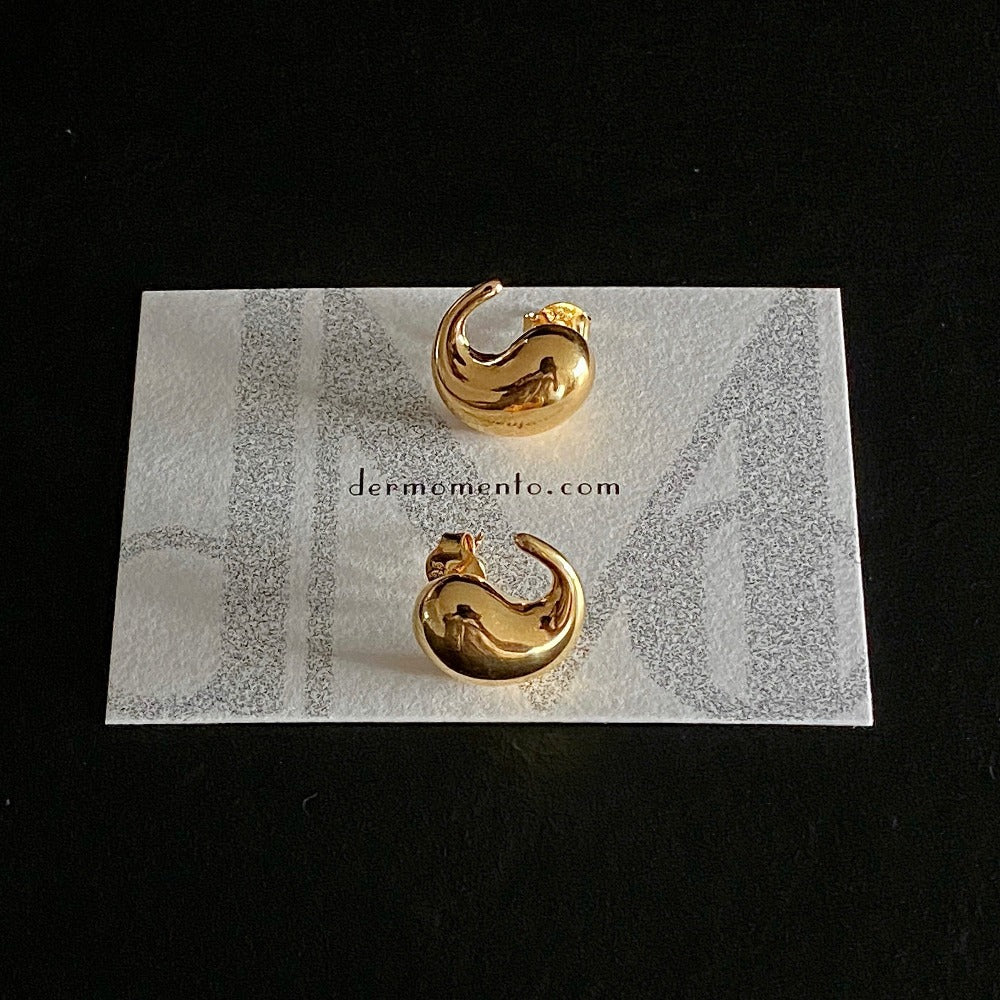 BEATRICE sterling silver stud earrings with polished sculptural contours