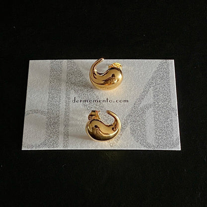 BEATRICE sterling silver stud earrings with polished sculptural contours