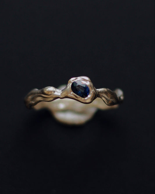 Blue Sapphire Wave Ring I