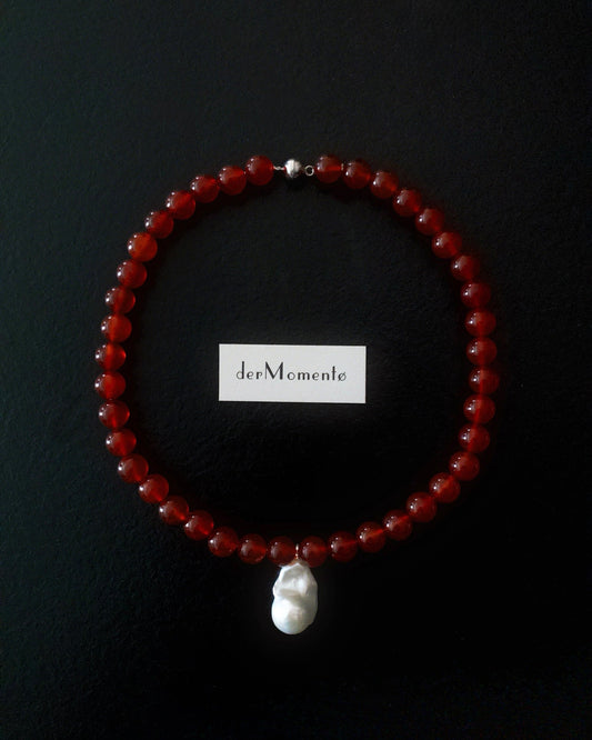 CATERINA Agate & Baroque Pearl Necklace