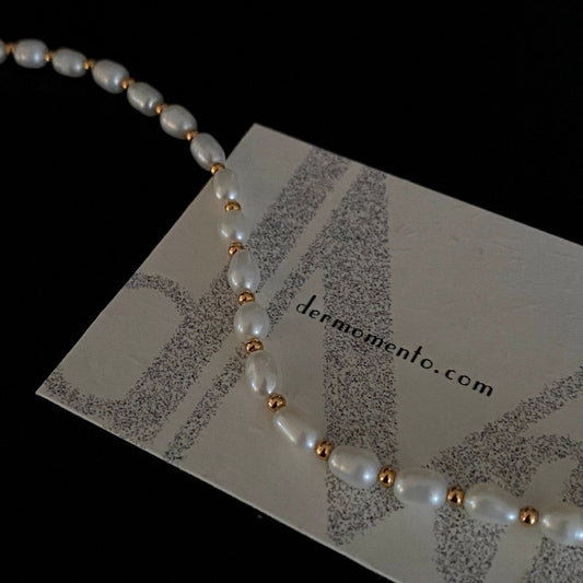 Crafted from natural freshwater pearl with 18k gold vermeil silver - an ideal mix of minimalism yet stylish.