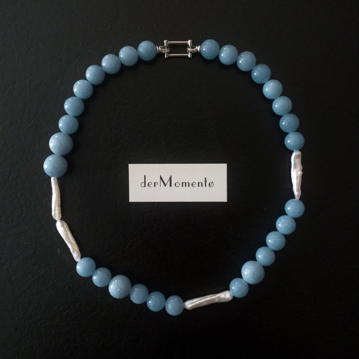 NUVIA Angelite & Baroque Pearl Necklace