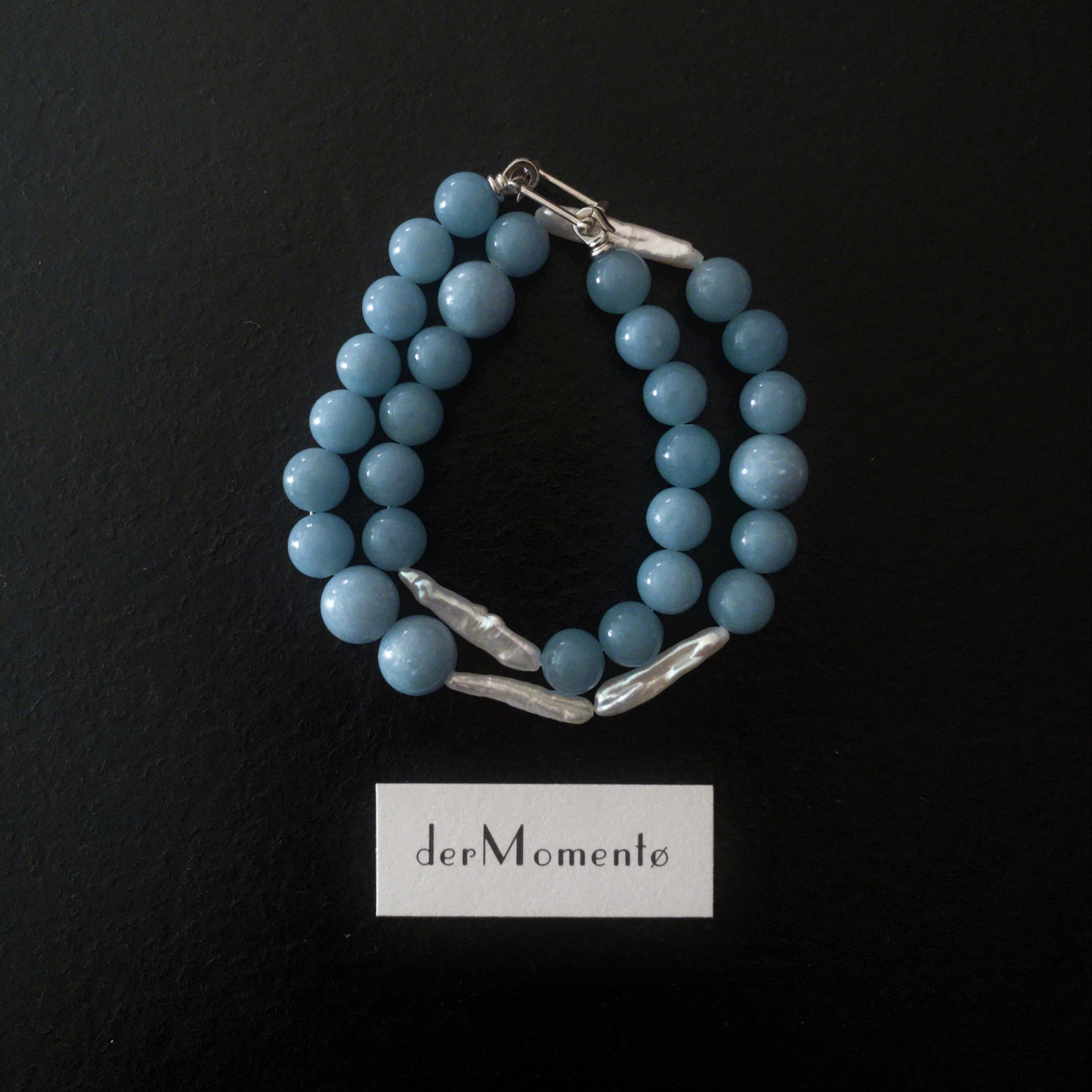 NUVIA Angelite & Baroque Pearl Necklace