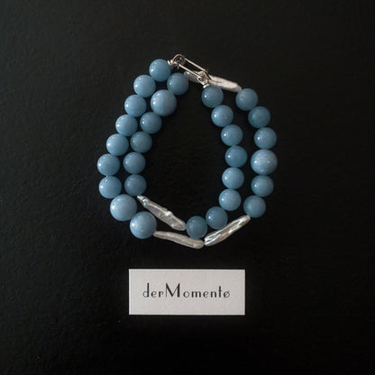 NUVIA Angelite & Baroque Pearl Necklace