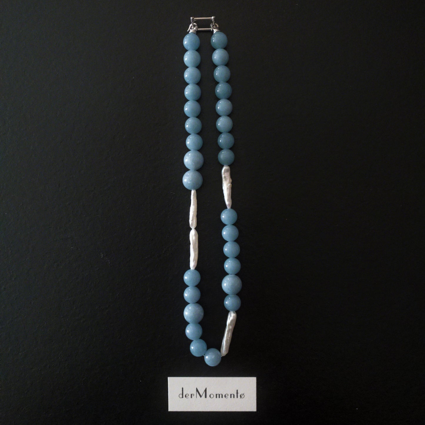 NUVIA Angelite & Baroque Pearl Necklace