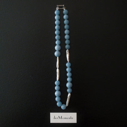 NUVIA Angelite & Baroque Pearl Necklace