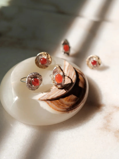 Red Carnelian Sterling Silver Ring