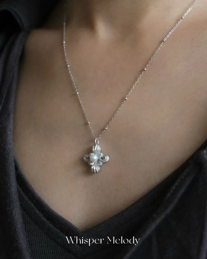 Cross-Petal Pendant Necklace